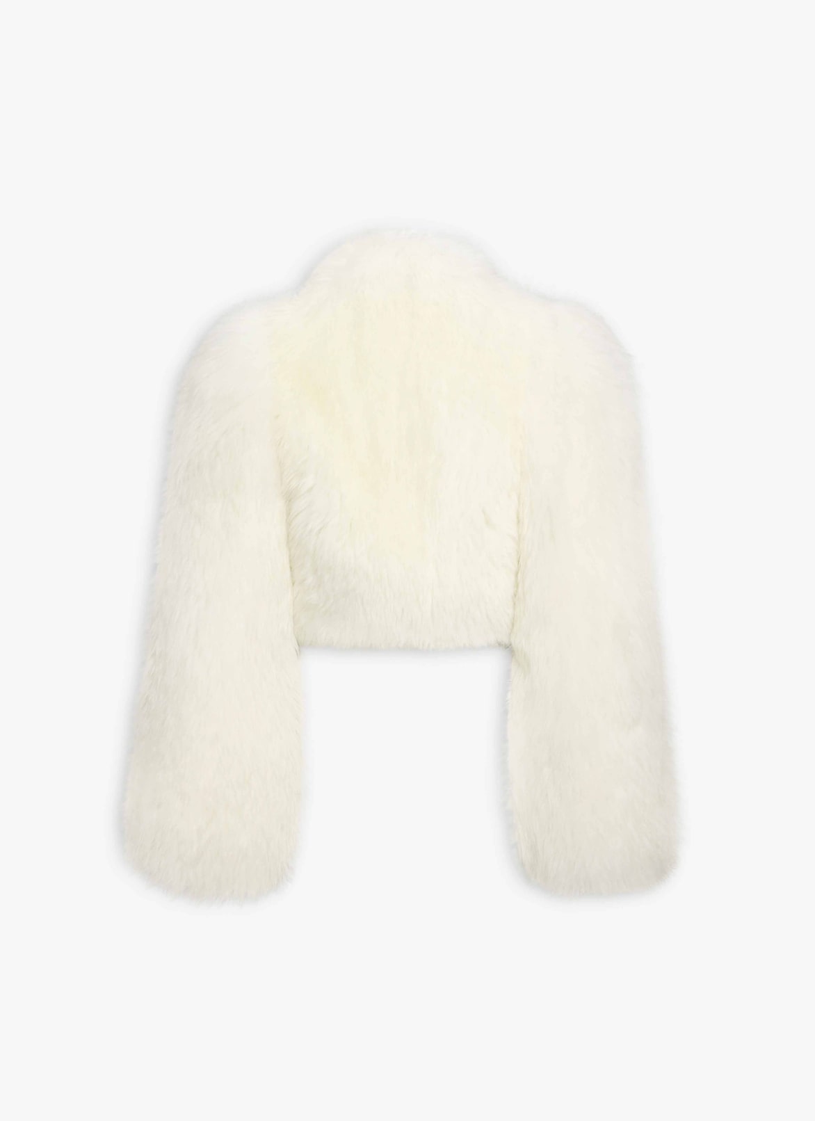 LAMBSKIN SHEARLING CROPPED JACKET ALAÏA WHITE LAMBSKIN SHEARLING CROPPED JACKET